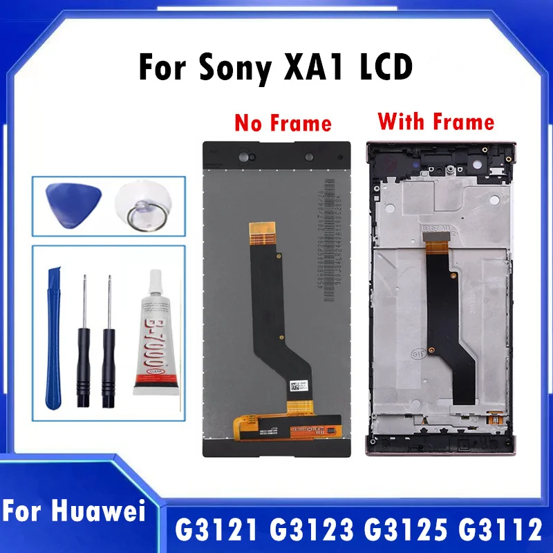 

Высококачественный ЖК-дисплей для SONY Xperia XA1 XA 1 G3116 G3121 G3123 G3125 G3112, ЖК-дисплей с сенсорным экраном и дигитайзером в сборе с рамкой
