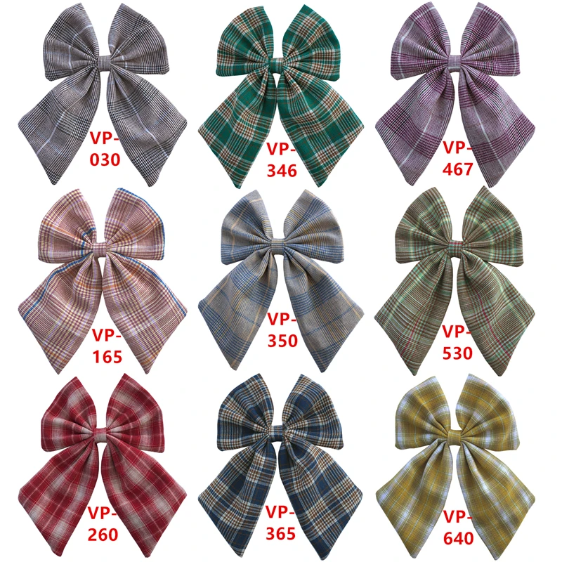 Vintage Plaid 9 PCS Из хлопка и льна, банты, бутик волосы бант Заколки для волос в морском стиле лук заколки для волос для девочек Для женщин аксессуары для волос Головные уборы - Цвет: Vintage Plaid 9 PCS