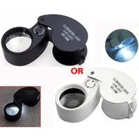 40x mini loupe illuminated magnifier glass eye jewelers led lights portable folding magnifying for jewelry coins stamps antique
