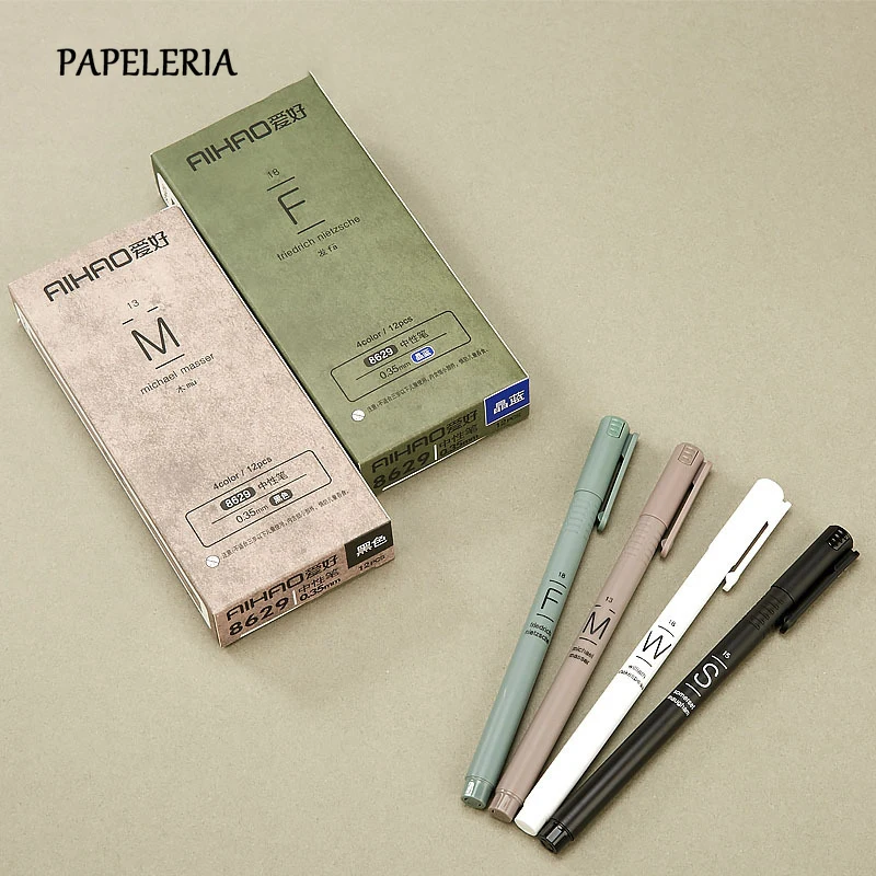 Набор гелевых ручек PAPELERIA 34 шт./лот Kawaii 0 35 мм черные/синие милые нейтральные ручки