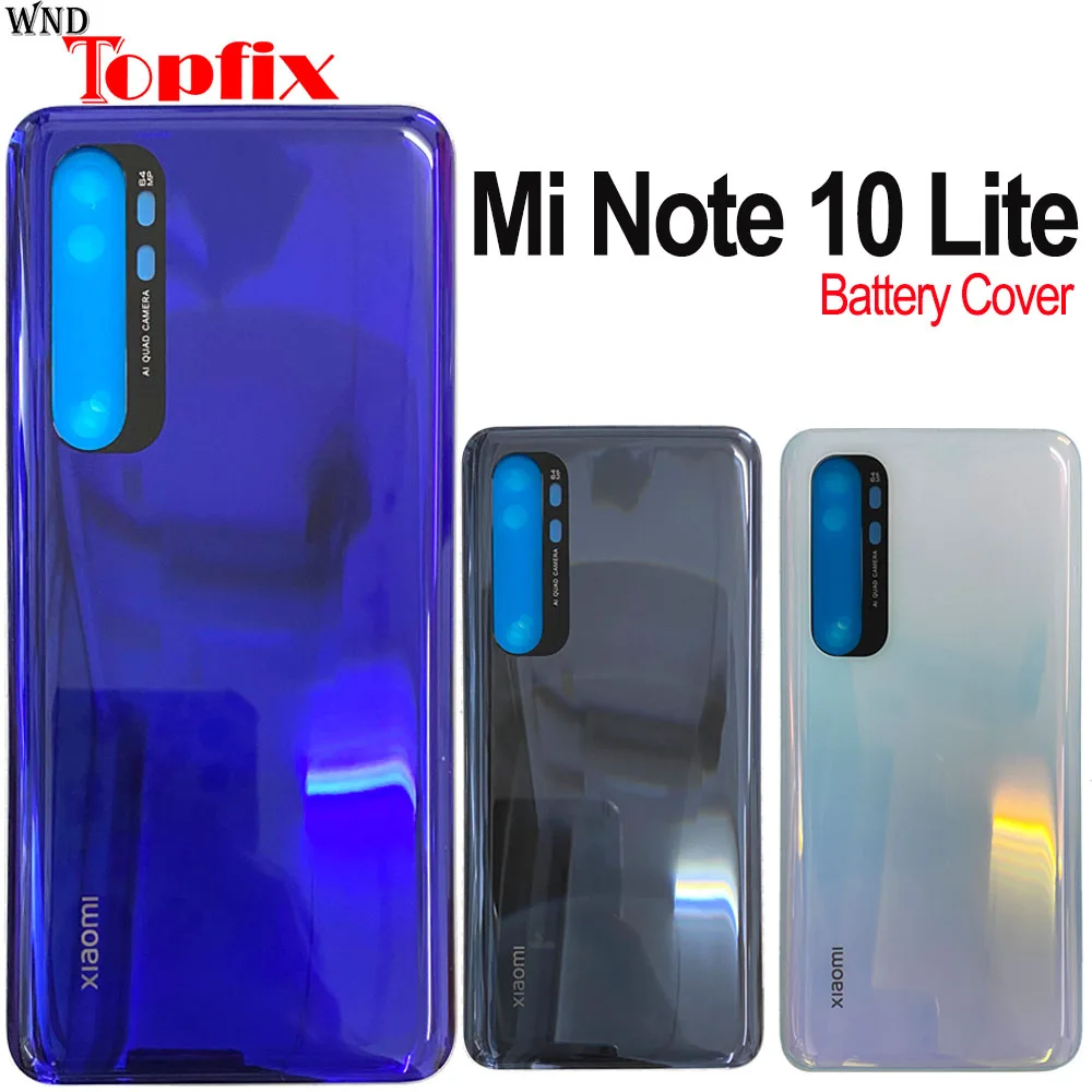 

New Cover 6.47"For Xiaomi Mi Note 10 Lite Battery Cover Rear Glass Door Housing M2002F4LG Mi Note10 Lite Back Battery