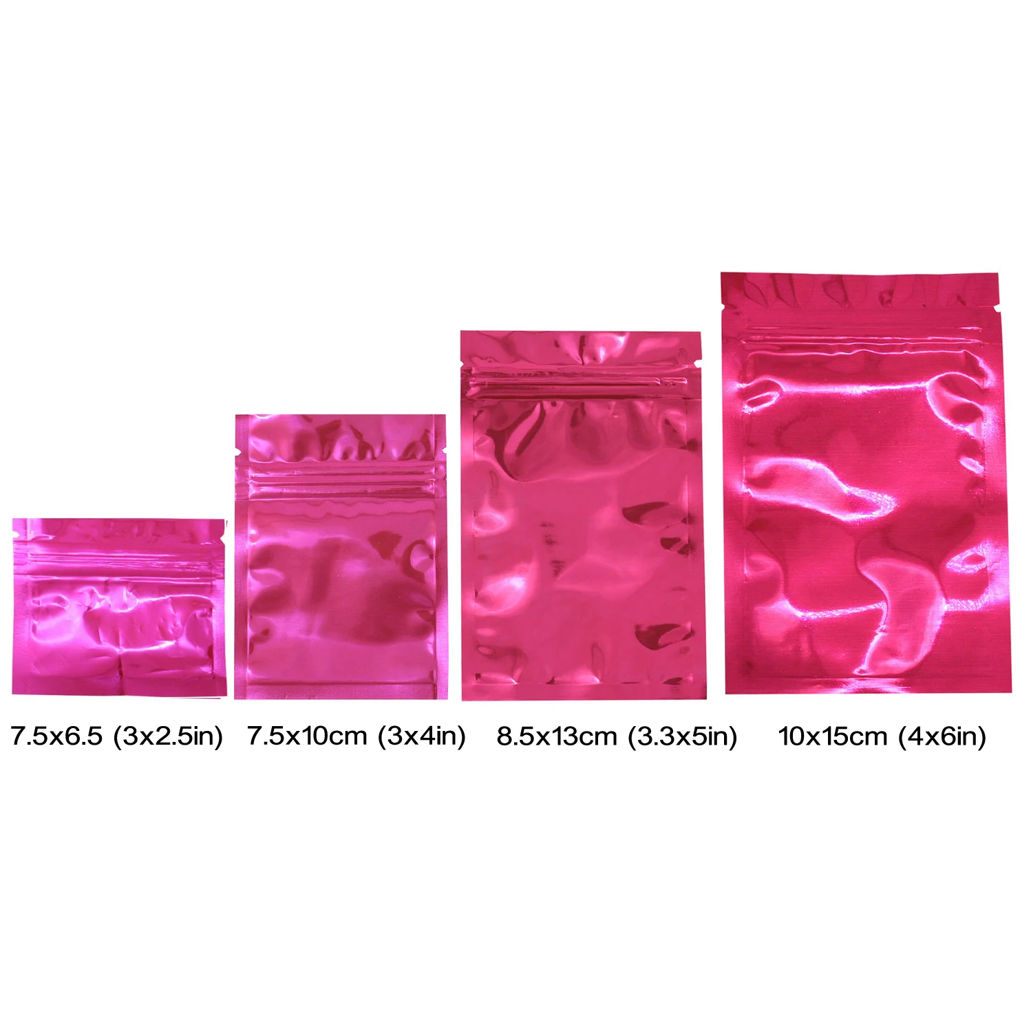 100 шт. блестящие розовые пластиковые пакеты для хранения из алюминиевой фольги