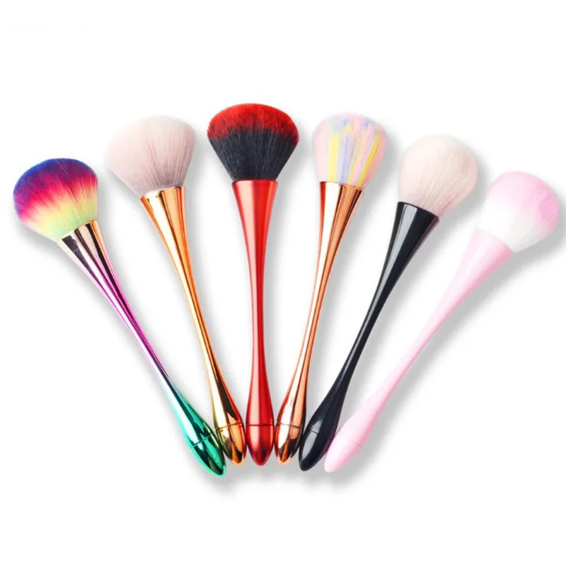 

1 Pcs Soft Nail Dust Remover Brush Gradient Color Long Handle UV Nail Powders Cleaner Brushes Makeup Blush Brush Manicure Tools