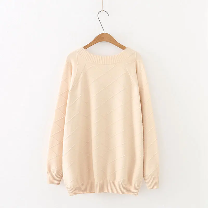 Осенне-зимние свитера для женщин Свободный вязаный свитер с v-образным вырезом