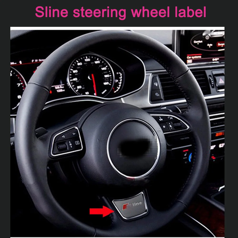Стайлинг автомобиля рулевое колесо из нержавеющей стали логотип для Au di Sline A4 Q5