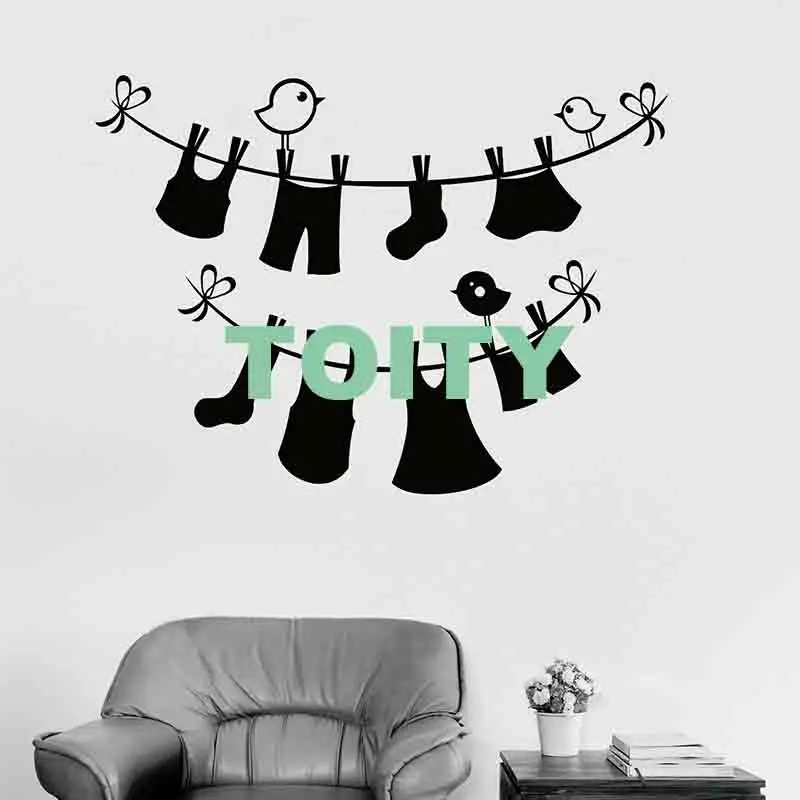 Настенная Наклейка Стирка в комнате стирка домохозяек Химчистка Услуги глажки