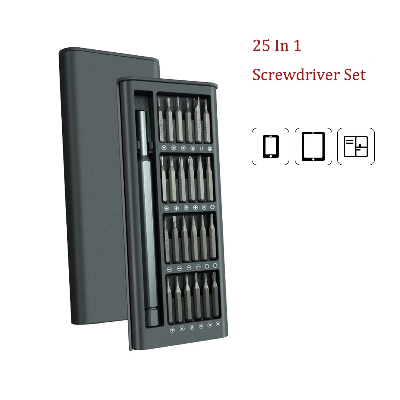

Набор отверток 25 в 1, магнитные биты Torx с шестигранным шлицем, съемные бытовые ручные инструменты для ремонта телефонов