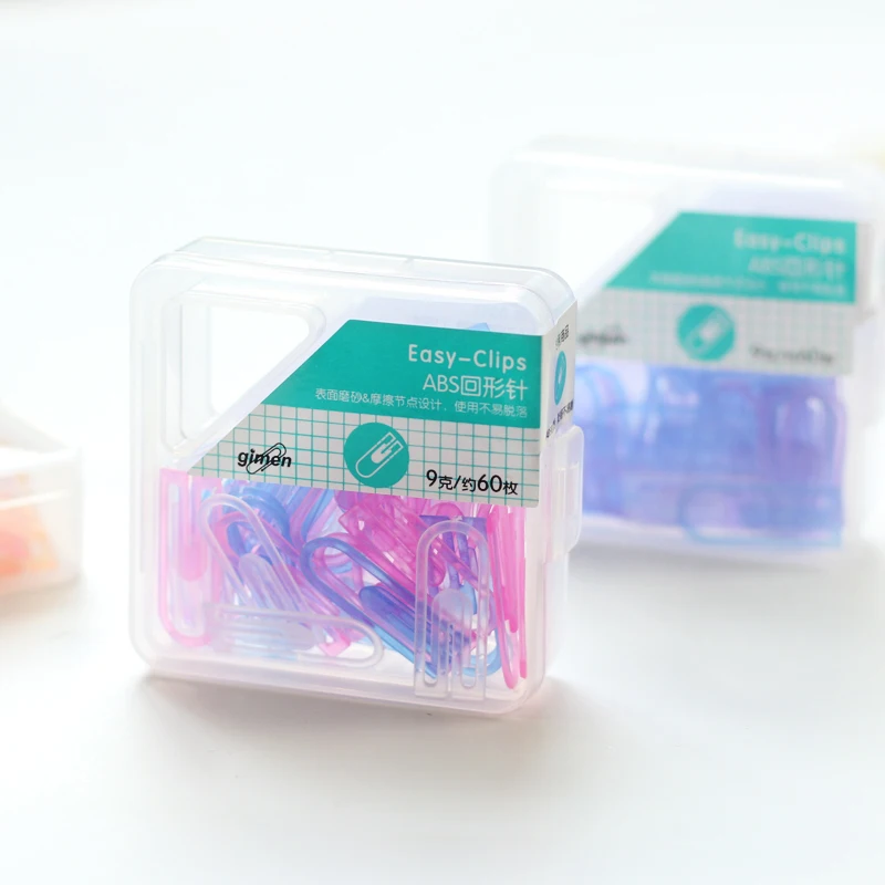 60 шт. набор прозрачных цветных бумажных зажимов АБС пластик зажим для страницы