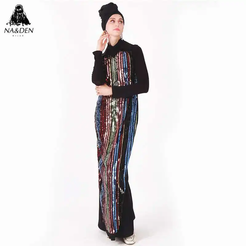 

New daywear modern pakistani ladies sequins lace cardigan dubai dress abaya new design muslim dress women moroccan caftan