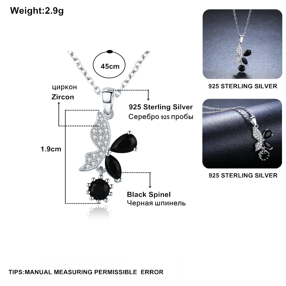 

Black Awn 2020 New 925 Sterling Silver Jewelry Elegant Necklaces Pendants Trendy Natural Butterfly Women's Bijoux KN015