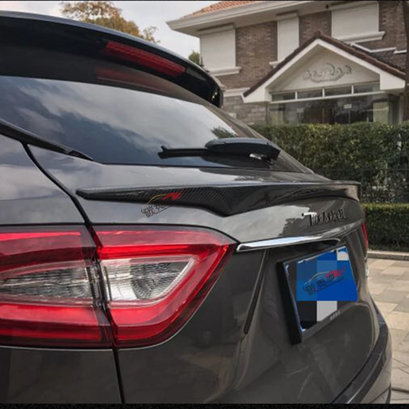 Карбоновое волокно задний спойлер Средний крыло окна для Maserati Levante S Спорт