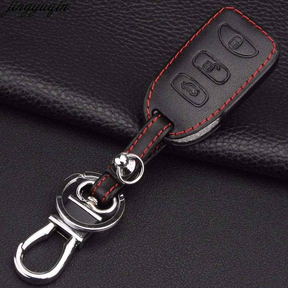 Дистанционный 3 кнопочный ключ автомобиля Чехол кожаный для hyundai KIA Tuscon Elantra Rio