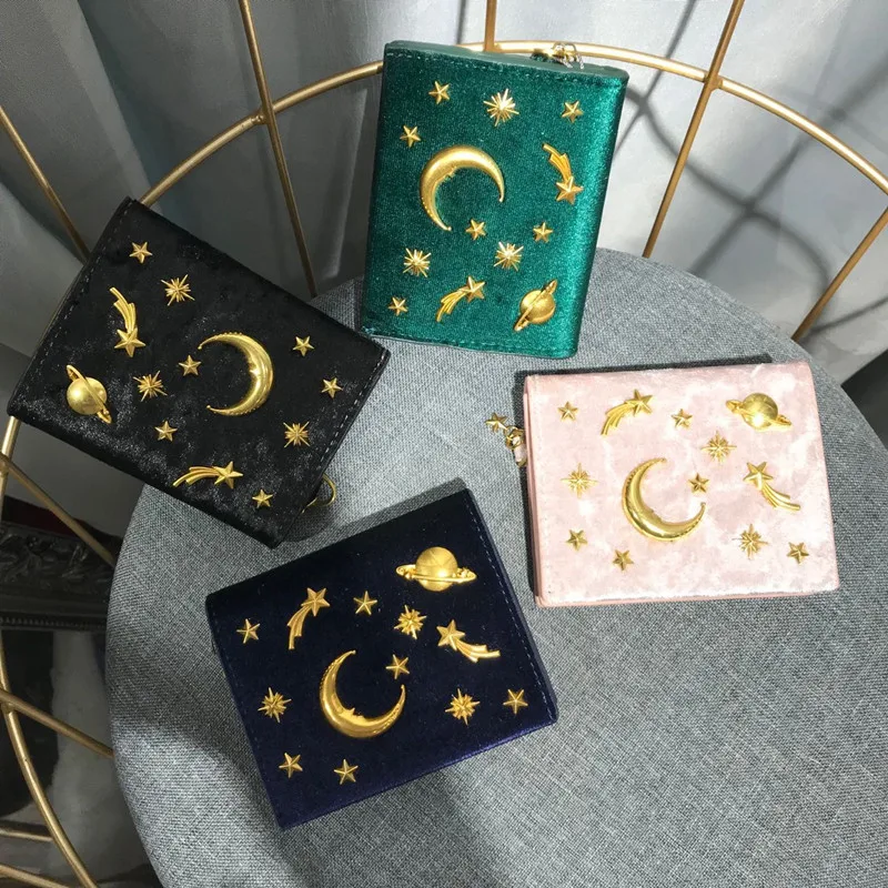 Trong Moon and Star Astrology кошелек модный космический Универсальный велюровый для денег