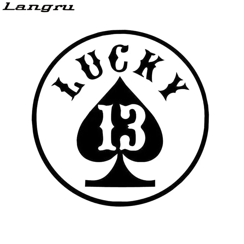 Langru 15*15 см Lucky Number 13 персональная наклейка для стайлинга автомобиля мотоцикла