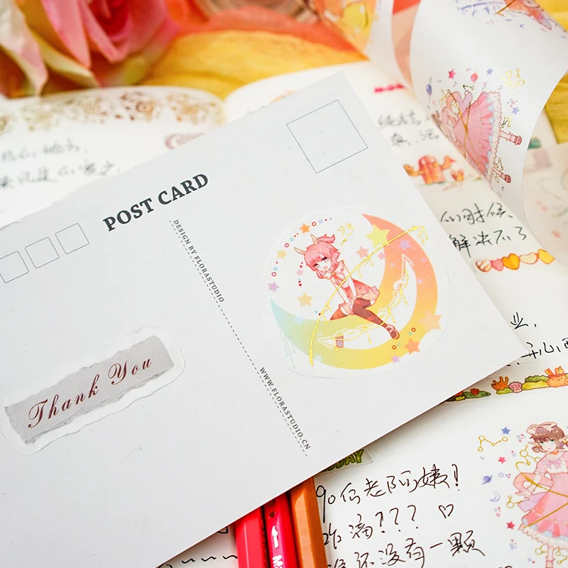 Золотая фольга Kpop васи лента персонажи Сладкая девушка любит сахар пуля