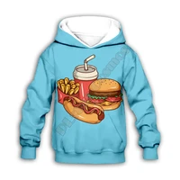 hamburger 3d printed hoodies family suit tshirt zipper pullover kids suit sweatshirt tracksuitpants