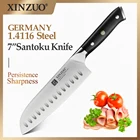 Ножи XINZUO кухонные, 7 дюймов, сантоку, нержавеющая сталь 4116, Кливер, ножи для резки мяса, ручка из черного дерева, в подарочной коробке