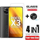 4 в 1 для Xiaomi Poco M3 стекло для Poco M3 закаленное стекло HD защитная пленка для Xiaomi Poco X3 NFC M3 стекло для камеры