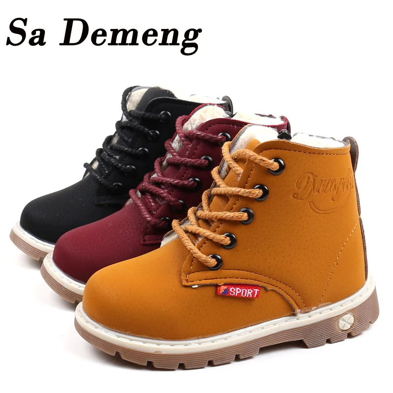 Детские Ботинки Martin для малышей Детская кожаная обувь мальчиков Сезон осень зима