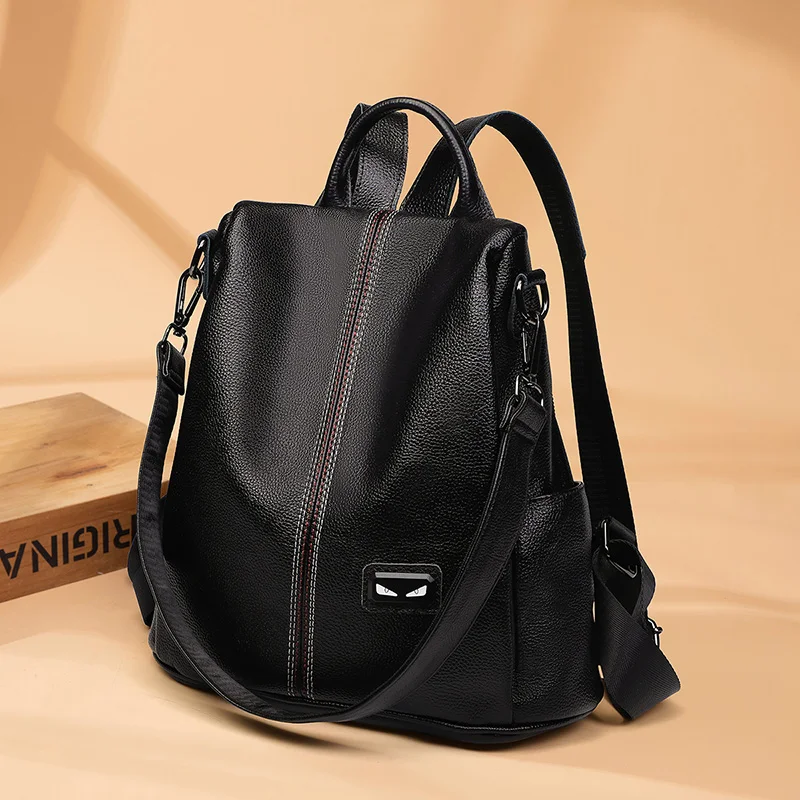 

MTONG New Retro Backpack Purse for Women Fashion Leather Large Travel Bags Multipurpose Design Ladies Shoulder Bag Cute Handbags