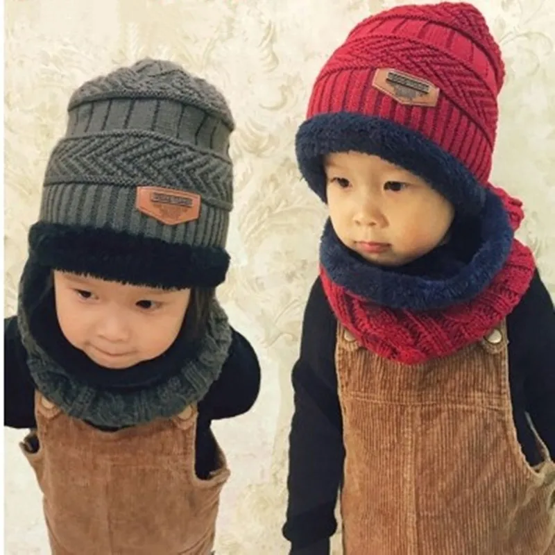

KENSHELLEY Unisex Baby Winter Hat Knitted Baby Hat Scarf Set Warm Boys Girls Beanie Knit Hat with Fleece Lining