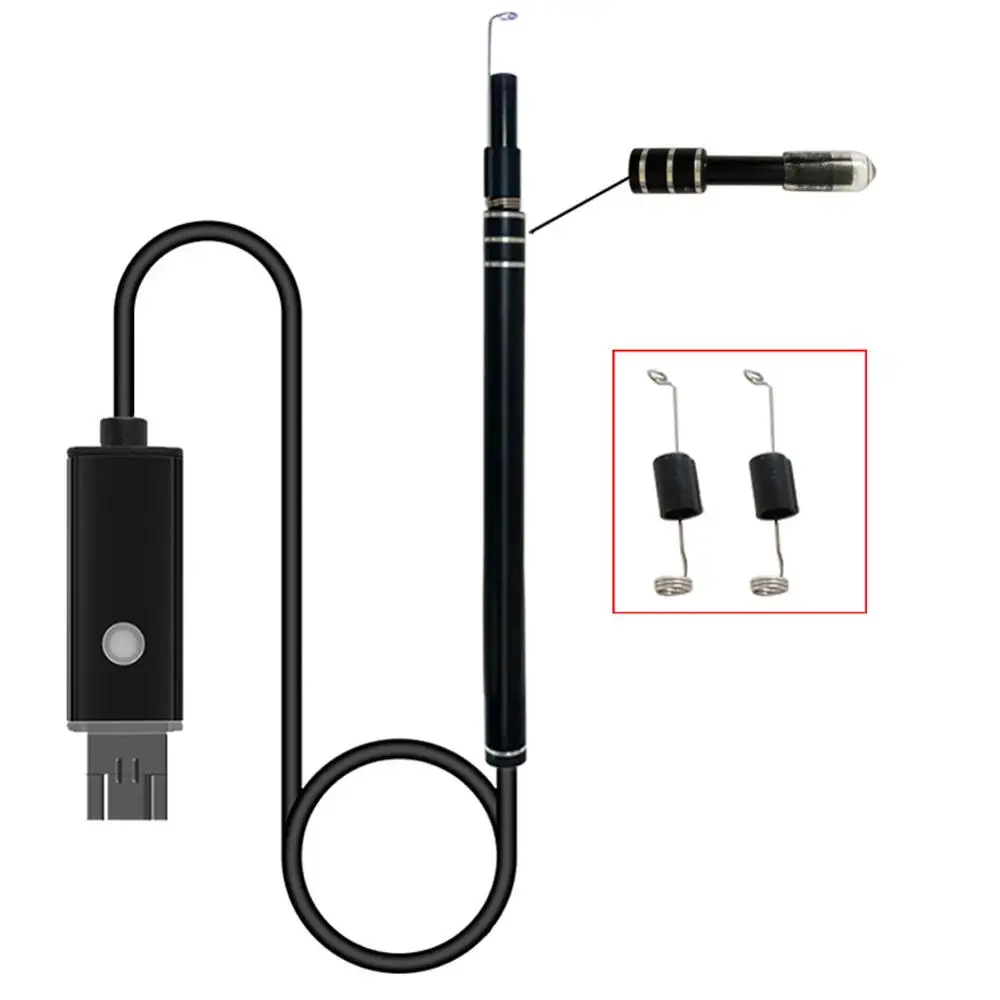 2 в 1 USB-эндоскоп для чистки ушей 5 мм 6 светодиодов | Безопасность и защита