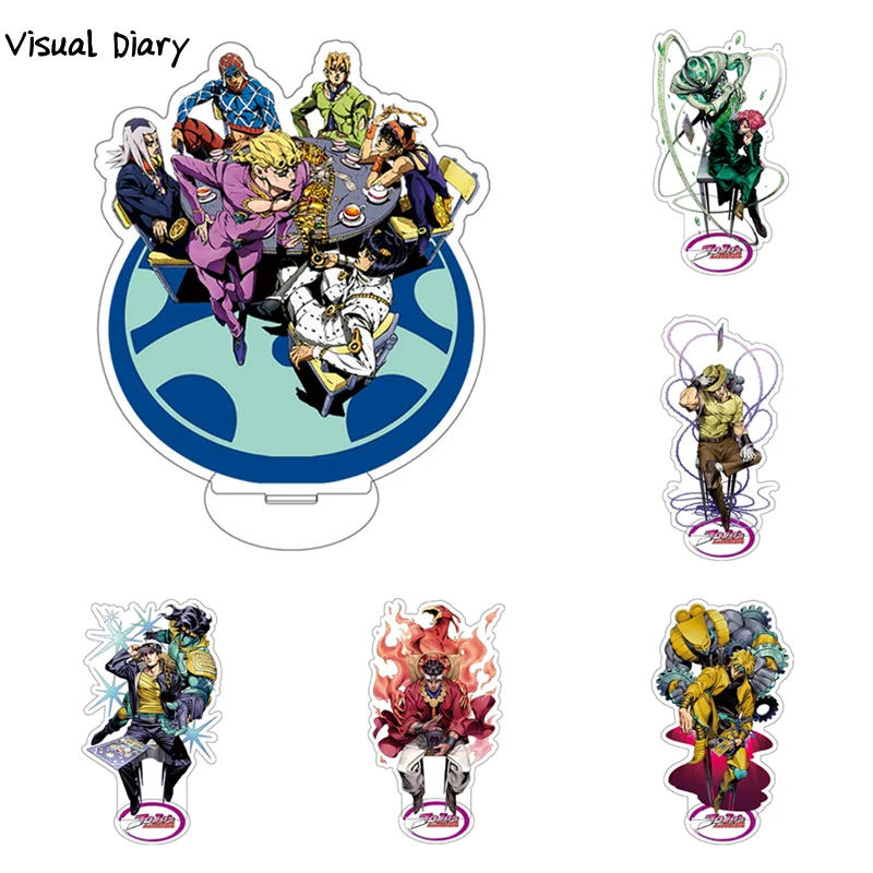 

Anime JoJo Bizarre Adventure Kujo Jotaro Acrylic Key Chains Stand Model Plate Desk Decor Standing Sign Figures for Friends Gifts
