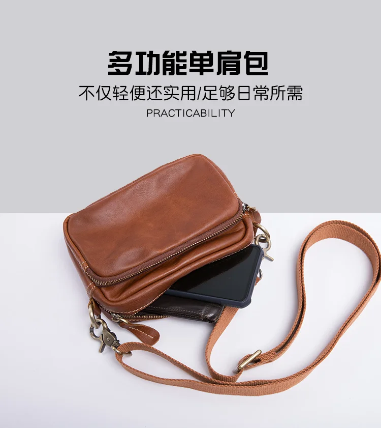 LANSPACE мужская кожаная сумка через плечо из натуральной кожи модная |