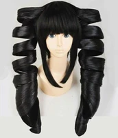 celestia ludenberg wigs styled black spiral curl cosplay wig