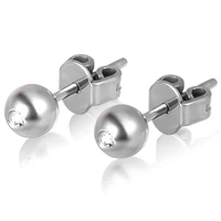 g23 titanium ball stud earringshypoallergenic cz stud earring for sensitive ears for women and girls with size 3mm 4mm 5mm