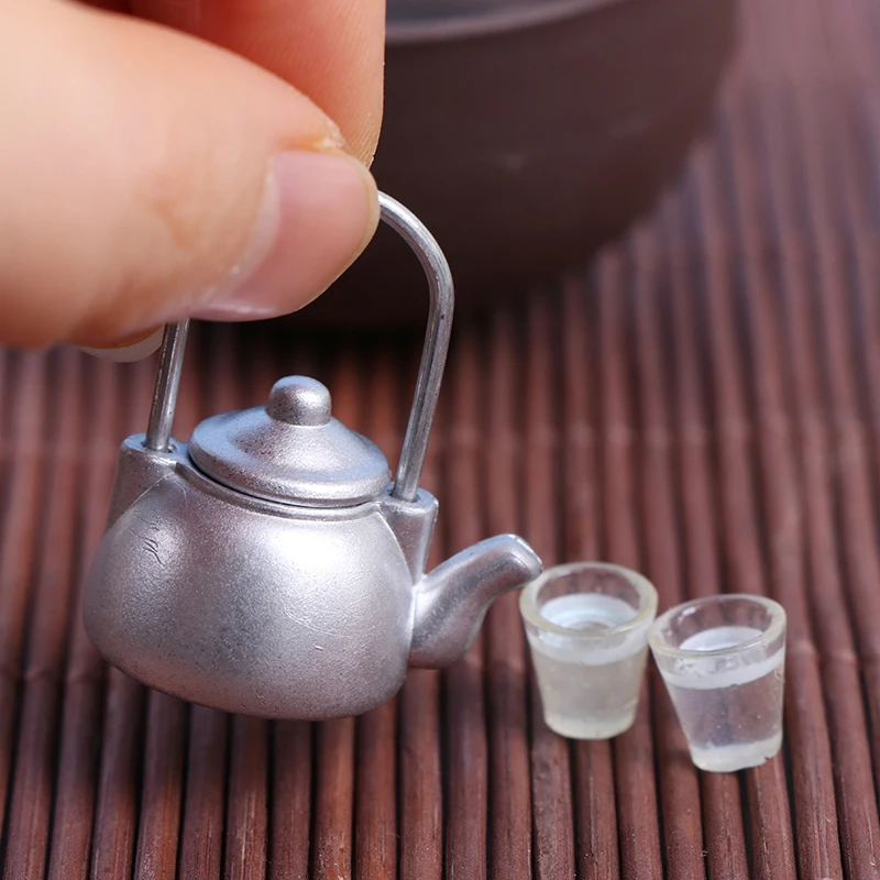 

3Pcs/Set Dollhouse Miniature Vintage Kettle Cup Scene Model Toy Kitchen Props For Dollhouse Decals New
