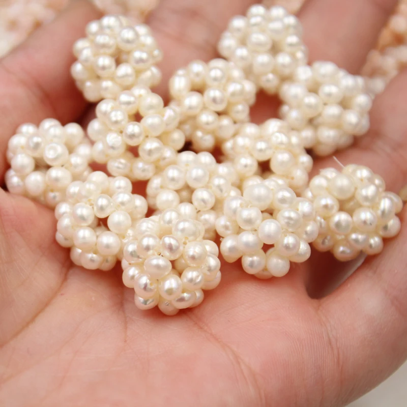 Бусины Из Натурального пресноводного жемчуга круглые бусины ручной работы в