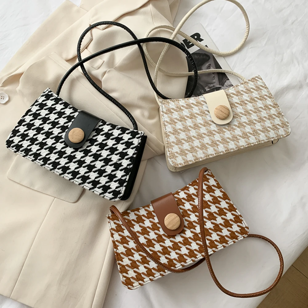 

Retro Lattice Pattern Shoulder Purse Women Leather Flap Crossbody Tote Bags