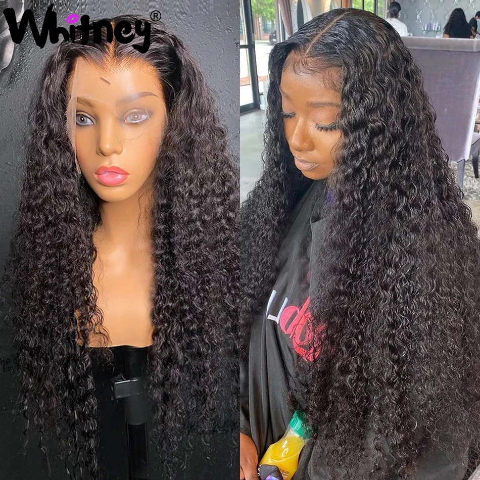 

Deep Wave Lace Front Wig 100% Human Hair Brazilian Remy Hair HD Transparent Lace Wigs For Women Deep Curly 30" Lace Closure Wigs