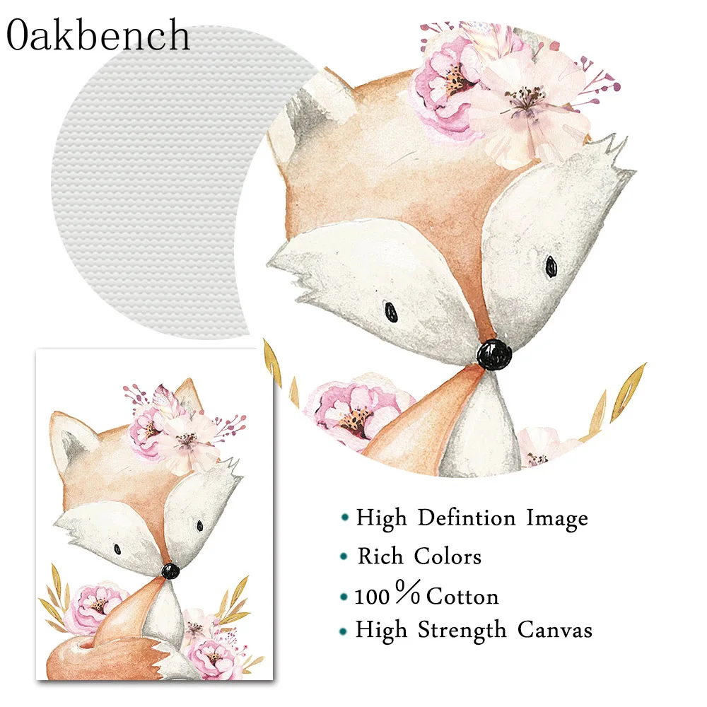 Настенный постер на заказ с изображением лисы и оленя Настенная картина для