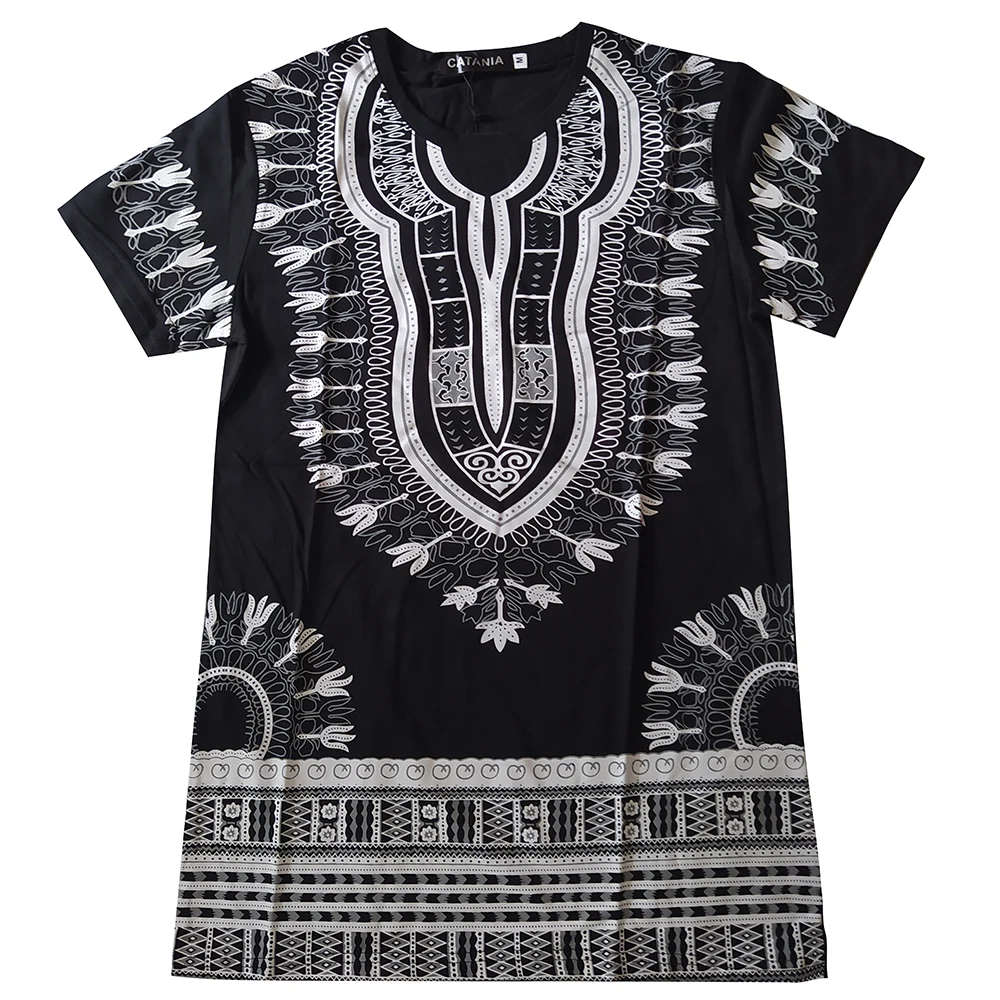 

2021 Dashiki Print African Tops For Men Short Sleeve O-collar Traditional Clothing Original T-shirt Bazin Ethnic Style