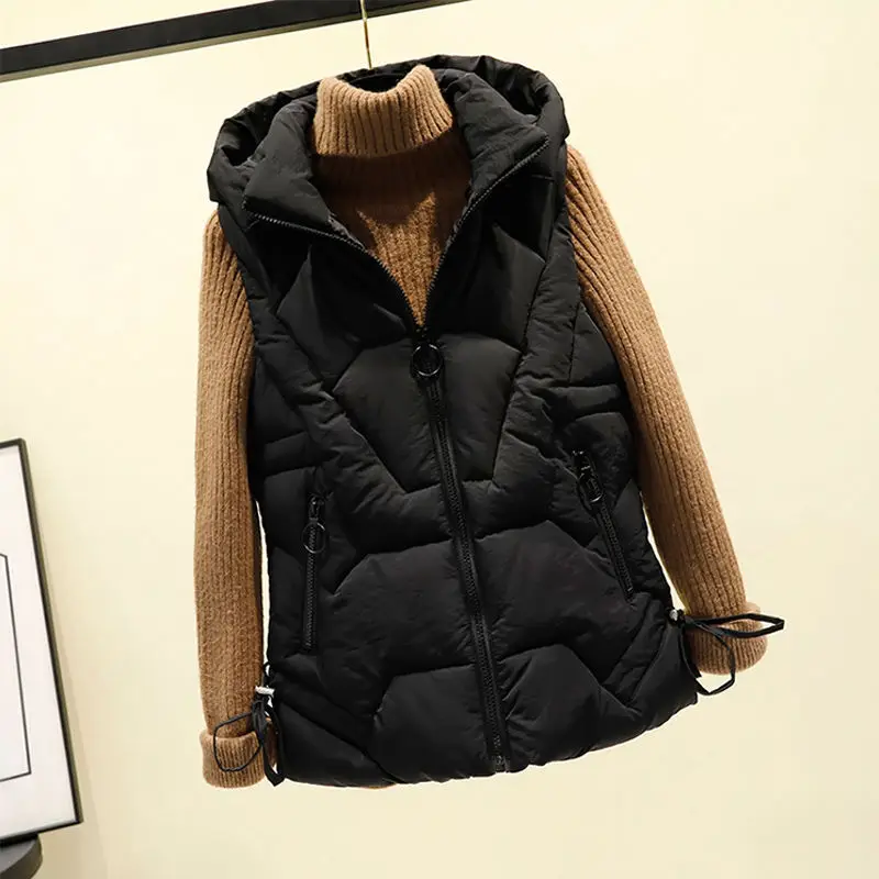 

Осенне-зимний стильный женский жилет 2021, одежда без рукавов, теплая плотная жилетка с хлопковой подкладкой, Дамская теплая безрукавка, верх...