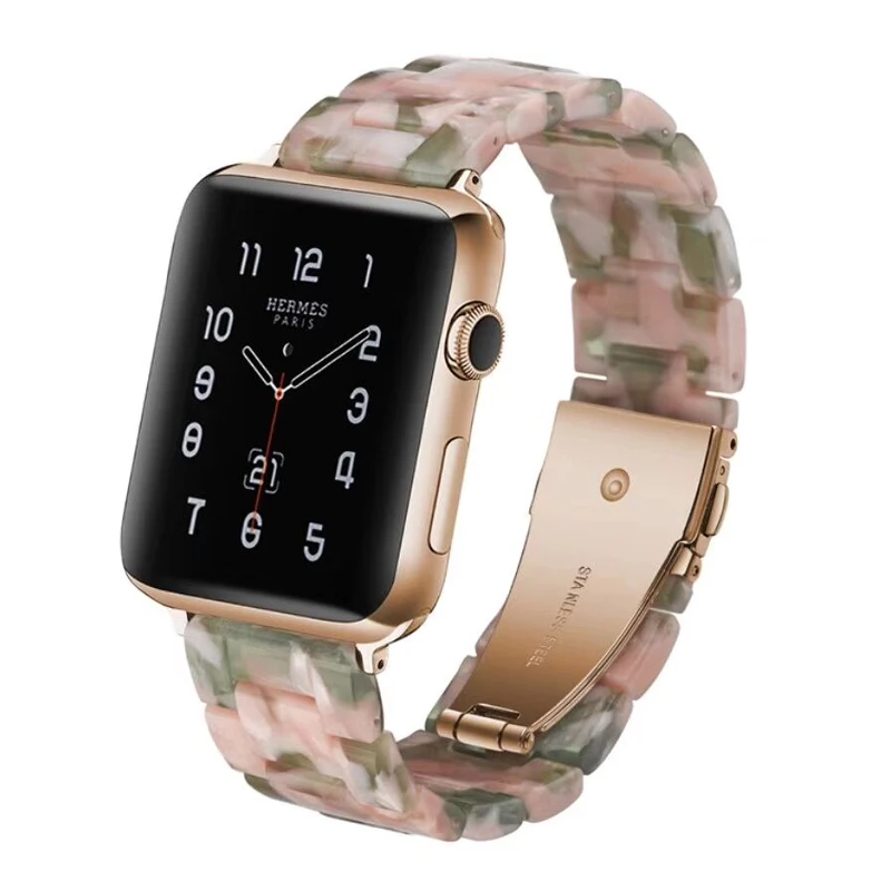 

Ремешок из смолы для apple watch band 45 мм 41 мм 44 мм/40 мм 42 мм 38 мм, строгий браслет для apple watch series 5 4 3 se 6 7