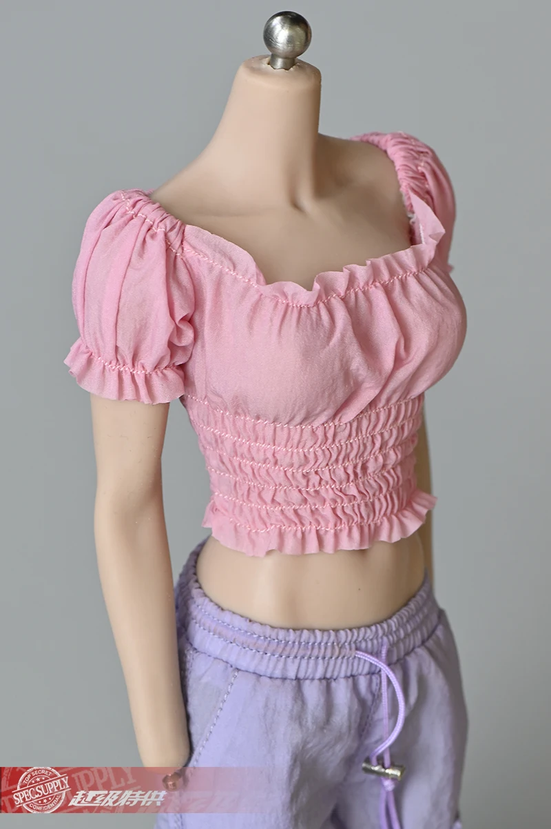 

1:6 Woman Model Clothing Accessories 12 Inch Movable Doll Female Body Pleated Tube Top Vest
