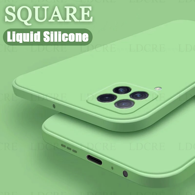 For Samsung Galaxy A22 Case Liquid Silicone Square Case For Galaxy M52 M32 M22 Cover For Galaxy S21 FE 5G S22 A03 A03 Core A03S