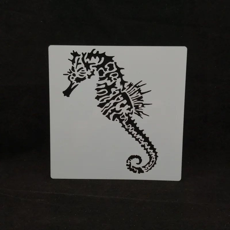 

13*13 seahorse Plastic Layering Stencils for DIY Scrapbooking/photo album Decorative Embossing DIY Paper Cards Crafts