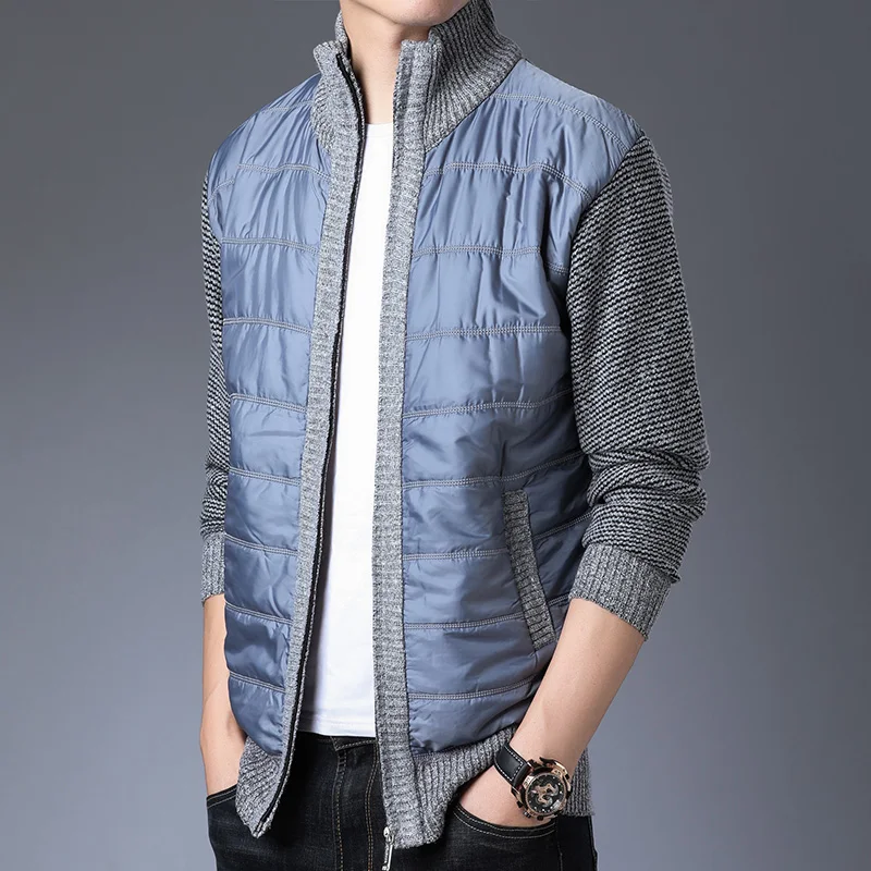 Осенняя и зимняя мужская модная дизайнерская Лоскутная Повседневная Толстая