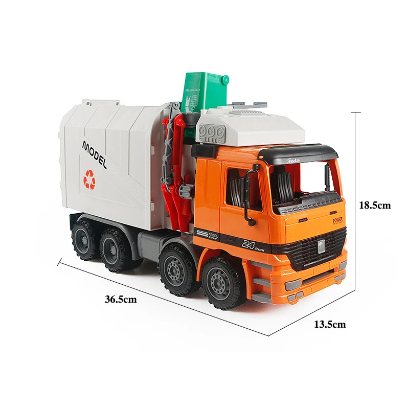 Детская игрушечная машинка Имитация мусора оранжевый грузовик санитарный