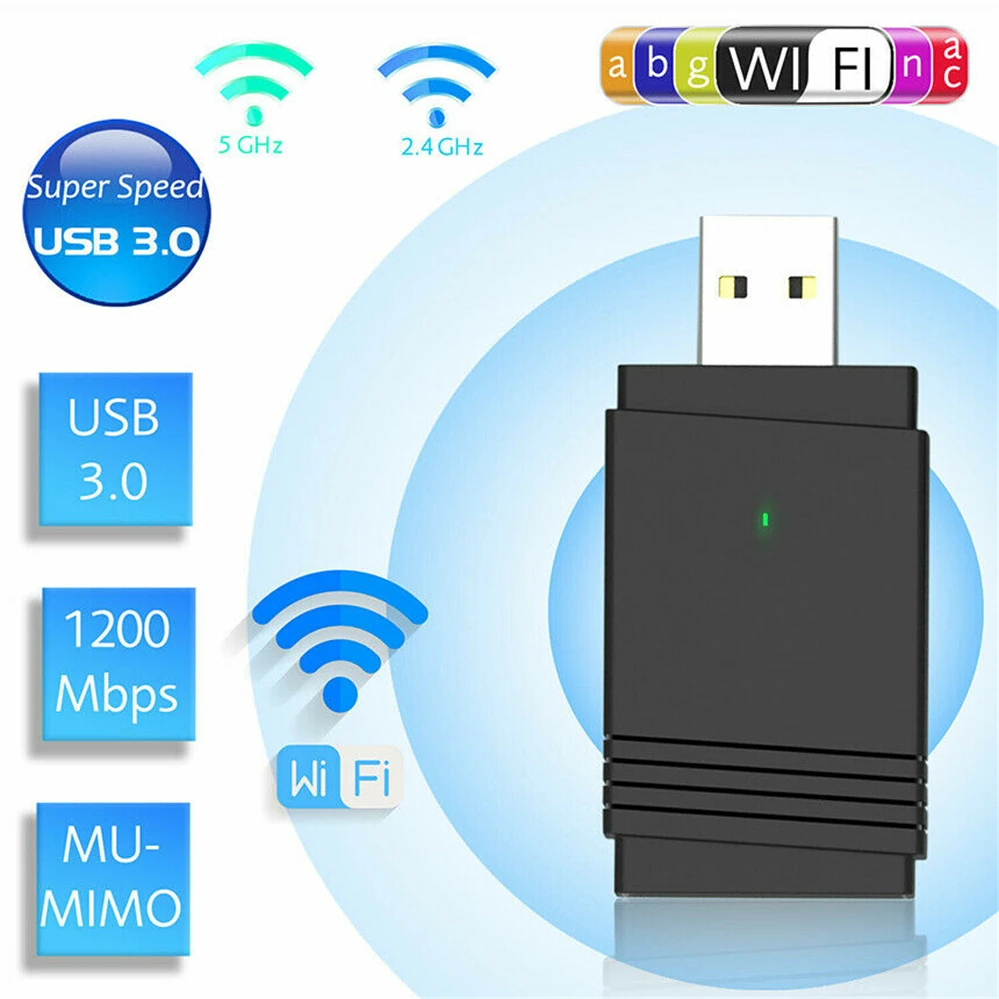 PzzPss USB 3 0 Wi Fi 1200 Мбит/с двухдиапазонный Адаптер 2 4 ГГц/5 8 ГГц Bluetooth 5 0/Wi в 1 антенна