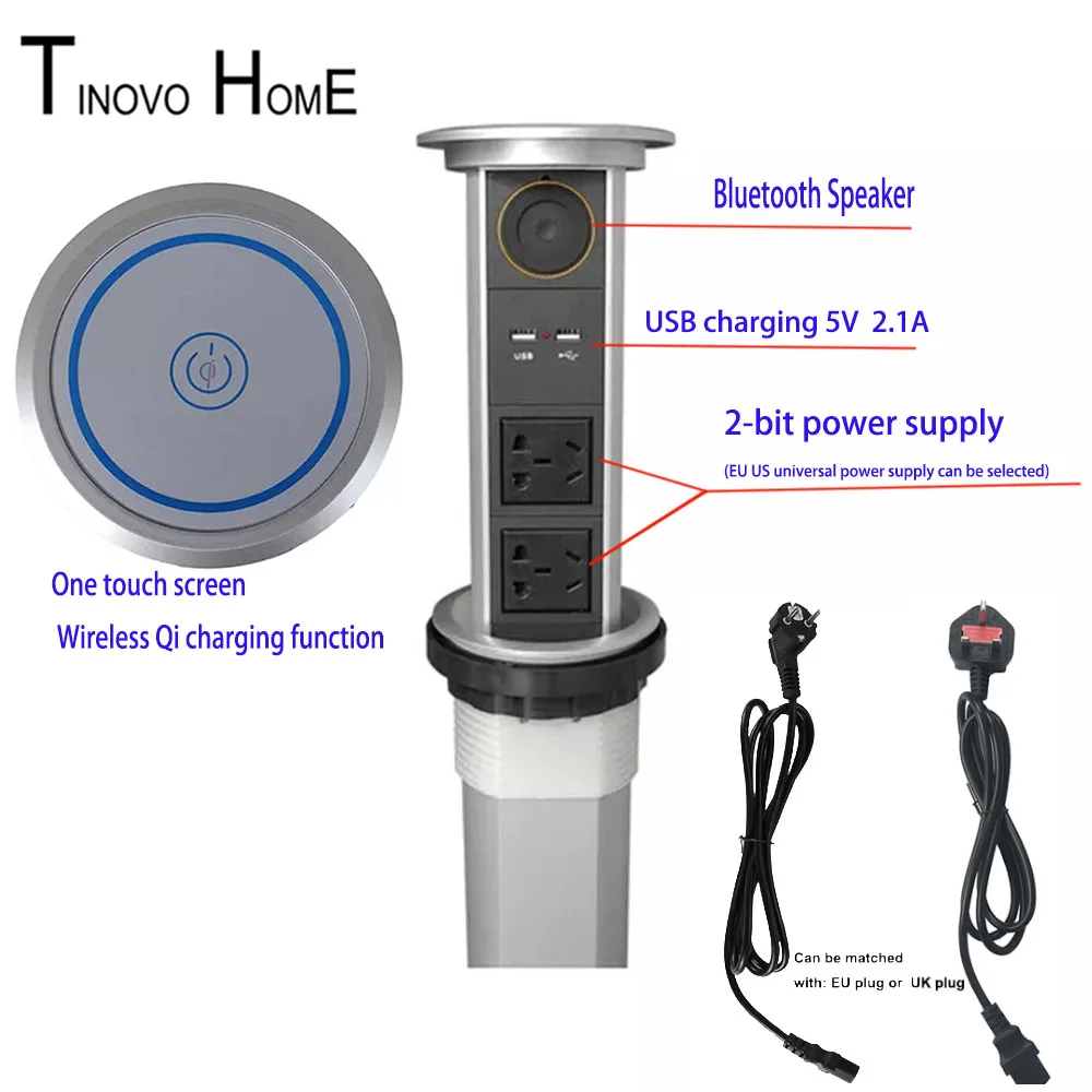 Умная розетка с одной кнопкой/bluetooth-динамик/Беспроводная QI зарядка сенсорным
