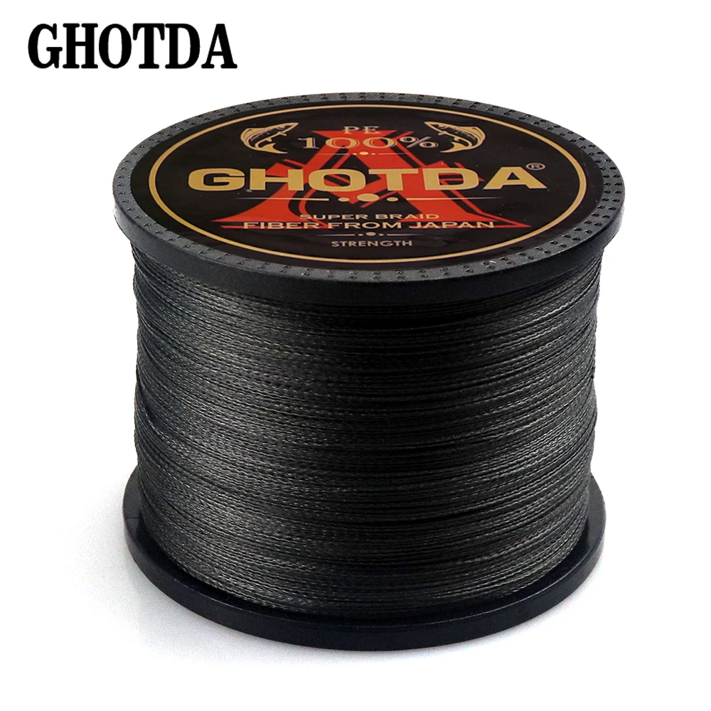 Рыболовная леска GHOTDA PE плетеная черная многонитевая рыболовная прочная соленая
