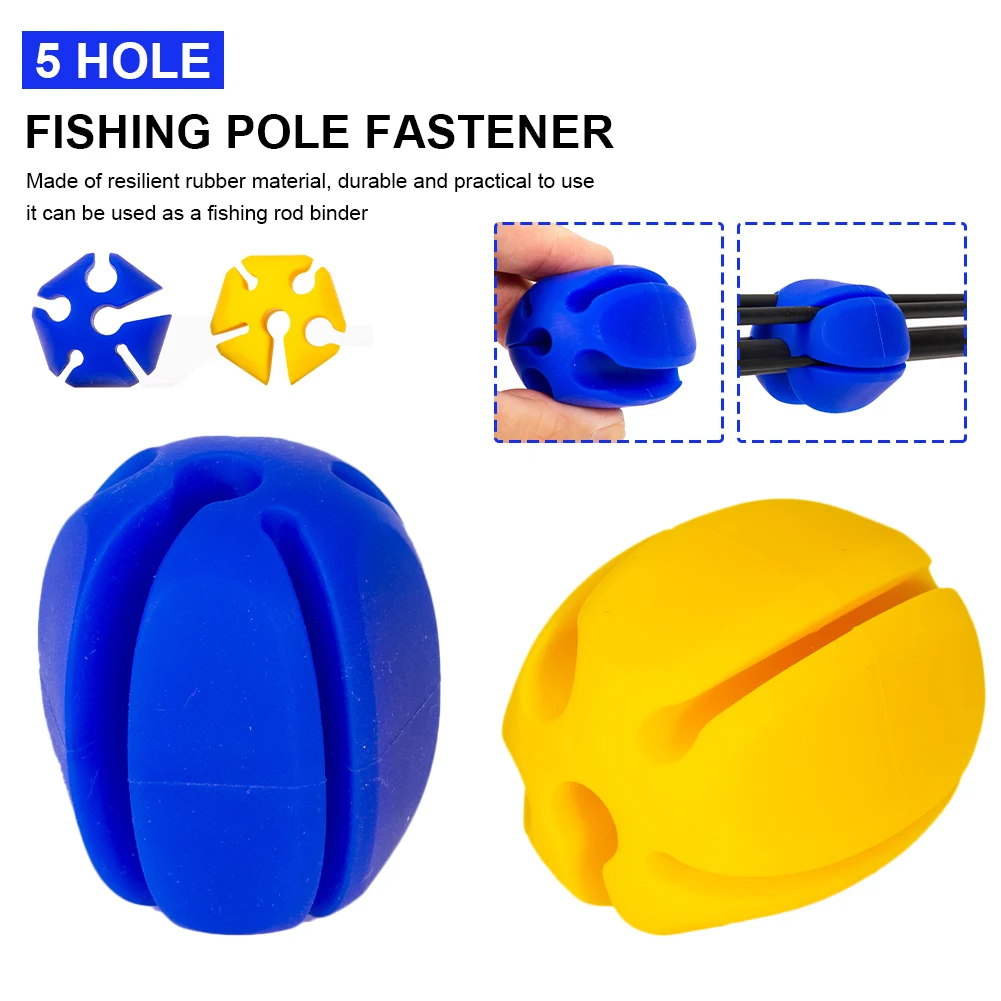 

1pc Reusable Fishing Rod Tie Holder Pole Fastener Binding Rubber Fishing Tool Supply Elastic Strong Flexible Gear Tackle Pesca
