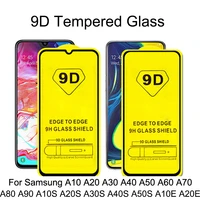 100pcs 9d curved tempered glass for samsung galaxy a10 a20 a30 a40 a60 a70 a80 a90 screen protector a20s a30s a40s a50s film 9d