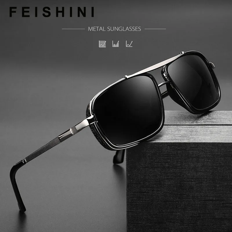 FEISHINI 2023 высокое качество CAZALL очки Винтаж Холли большая оправа прямоугольные солнцезащитные очки мужские Поляризованные брендовые
