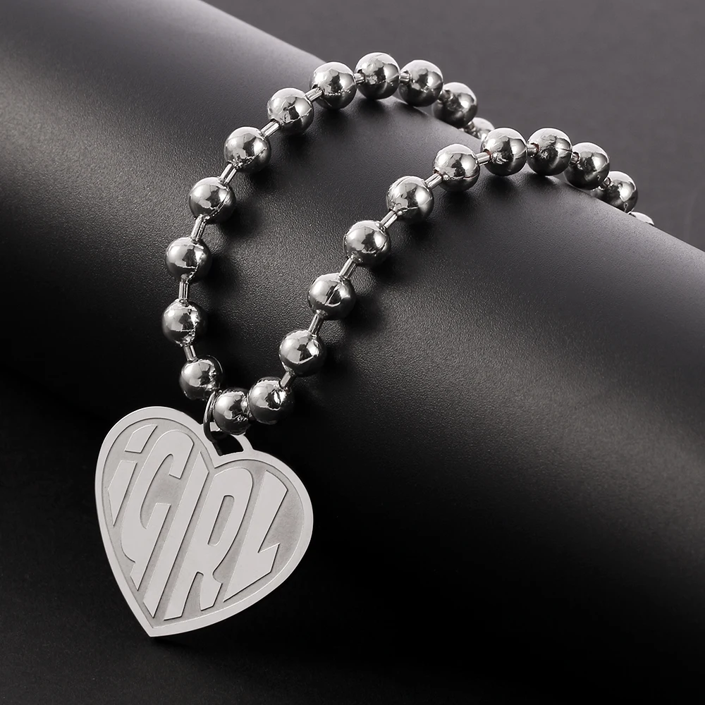 Ожерелье из нержавеющей стали в форме сердца ожерелье готическом стиле уличная